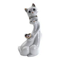 DISCOUNT: Porcelain Cats in Love Figurine (18x9x5.5 cm)