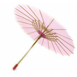 Зонт бамбук с бумагой розовый  (d-30 см h-23 см)