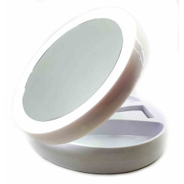 Дзеркальце настільний з підсвічуванням (d-16 см h-29 см)