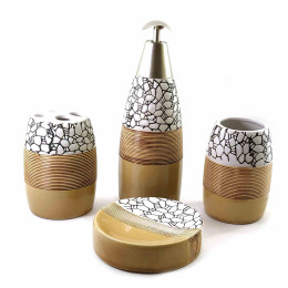 Набір для ванної керамічний кавовий (25х24х7 см)