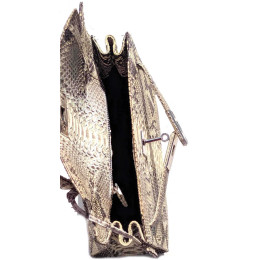 Сумочка зі шкіри пітона із замочком (25х27х11 см) натуральний колір