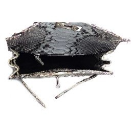 Сумочка зі шкіри пітона із замочком (22х24х9 см) натуральний колір