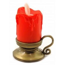 Свічка з Led підсвічуванням з полум'ям, що рухається, червона (9х7х5,5см)