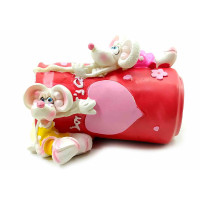 Mice on the bank Piggy Bank (14x9x6 cm)