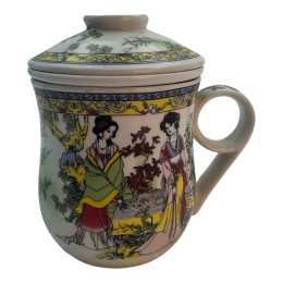 Discount Ceramic cup with sieve (12x11x9 cm)