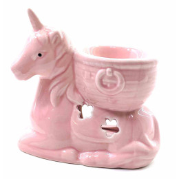 Аромалампа керамическая розовая  "Единорог" (11х10х6,5 см)