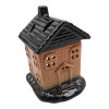 Аромалампа керамічна "Будиночок" чорний дах (12,8 × 10 × 11 см)