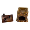 Ceramic aroma lamp "House" brown (12.8 × 10 × 11 cm)