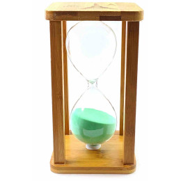 Годинник пісочний бамбуковий 60 хв бірюзовий пісок (19х10х10 см)