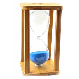 Годинник пісочний бамбуковий 60 хв синій пісок (19х10х10 см)A