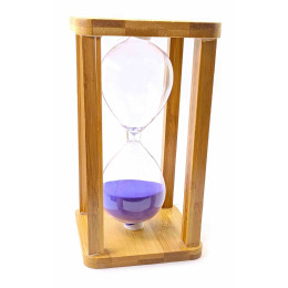 Годинник пісочний бамбуковий 60 хв фіолетовий пісок (19х10х10 см)B