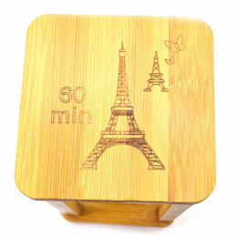 Годинник пісочний бамбуковий 60 хв фіолетовий пісок (19х10х10 см)B