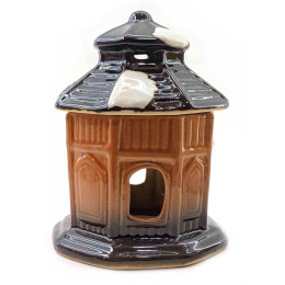 Аромалампа керамическая "Домик" черная (12х9,5х9,5 см)