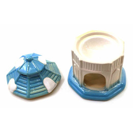 Аромалампа керамическая "Домик" синяя (12х9,5х9,5 см)