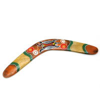 Boomerang painted double-sided tree orange (30x10x1 cm)