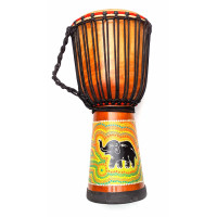 Барабан расписной дерево с кожей (60х29х29 см)A