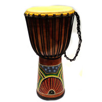 Барабан расписной дерево с кожей (60х29х29 см)E