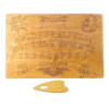 Ouija board (44.5x29.5x0.8 cm) coated with linseed oil and beeswax, pointer included