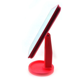 Дзеркало настільне з LED підсвічуванням на батарейках рожеве (28х17х12 см)