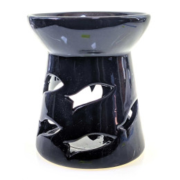 Аромалампа керамическая "Кит" черная (10х9х9 см)