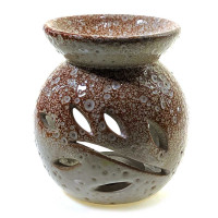 Аромалампа керамическая бело коричневая (9х8х8 см)