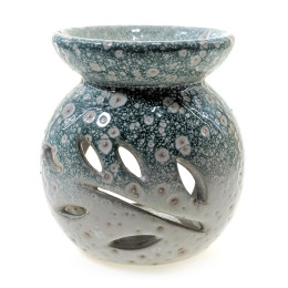 Aroma lamp ceramic white turquoise (9x8x8 cm)