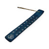 Incense stand "Om" wooden turquoise (26x4x1 cm)