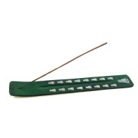 Incense stand "Buddha" wooden green (26x4x1 cm)