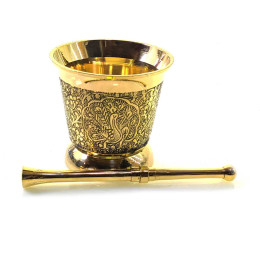 Ступка з товкачем бронзова (d-7.5 h-7,5 см, товкач 13.5 см)