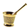 Bronze mortar and pestle (d-6 h-5.5 cm, pestle 12 cm)