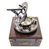 Bronze solar clock in a case (watch 14x12x12 cm, case 15x15x8 cm)