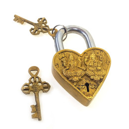 Замок бронзовый "Сердце" (12х7,5х2,5 см)(430 г)