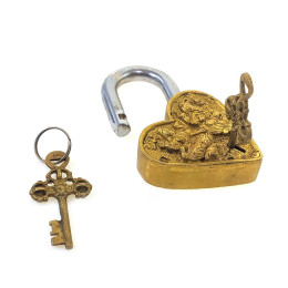 Замок бронзовый "Сердце" (12х7,5х2,5 см)(430 г)