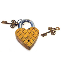 Замок бронзовый "Сердце" (12х7,5х2,5 см)(430 г)