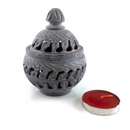 Candlestick Aroma holder made of soapstone (8.3x 6.6x 5.9 cm)
