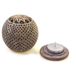 Candlestick made of carved soap stone (d-8 cm)