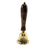 Bell, bronze with a wooden handle (18x6.5x6.5 cm)