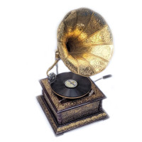 Граммофон "Антик" действующий квадратный (78-скорость)(62х37х37 см)