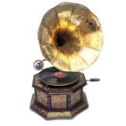 Граммофон "Антик" действующий шестигранный (78-скорость)(62х37х37 см)