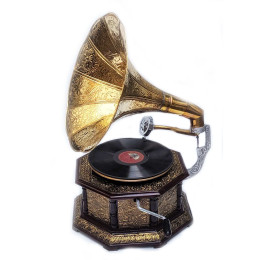 Граммофон "Антик" действующий шестигранный (78-скорость)(62х37х37 см)