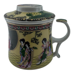 DISCOUNT Teacup with strainer (300ml.) (BN70) "Girls" (h-9cm, d-8cm)