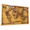 Panel "Map of the World", carved, covered with patina and varnish (43×29×2.5 cm) solid wood