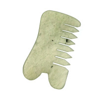 Массажер Гуаша с гребнем нефритовый (9х5,5х0,3 см)