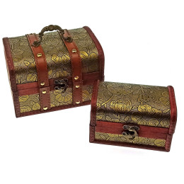 Wooden chests (set of 2 pcs) (18x13x11.5\14x9x9 cm)