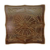 Table for working with the pendulum "Exclusive Chakra" (29×29×1.8 cm), carved, solid wood