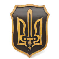 Panel "Trident" (39x28x2.4 cm), wooden, carved, covered with patina and varnish