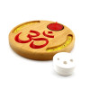 Stand for incense "Om" (d14cmh1.8cm) solid wood, carved, enameled and varnished.
