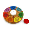 Stand for incense "7 chakras", (d14cmh1.8cm) carved wood, enameled and varnished, solid wood
