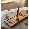 Incense stand "Carp" (24.5×12×1.8 cm) solid wood, carved, covered with enamel and varnish.