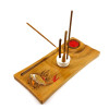 Incense stand "Carp" (24.5×12×1.8 cm) solid wood, carved, covered with enamel and varnish.